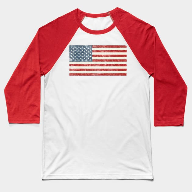 Vintage American Flag Baseball T-Shirt by Vector Deluxe